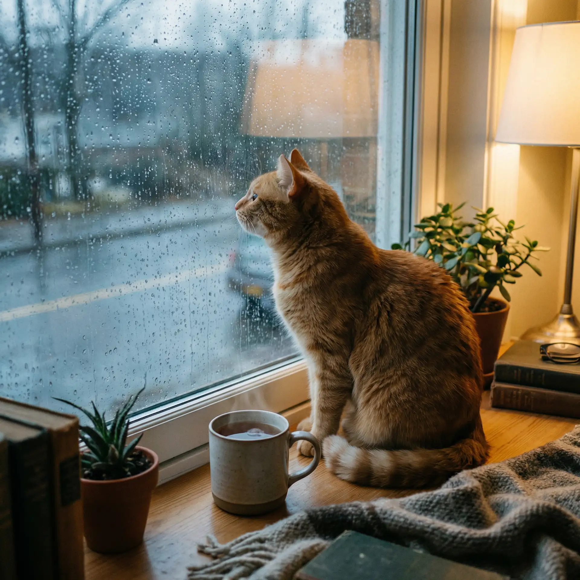 猫咪望着窗外的雨 - 苦瓜1313电影在线