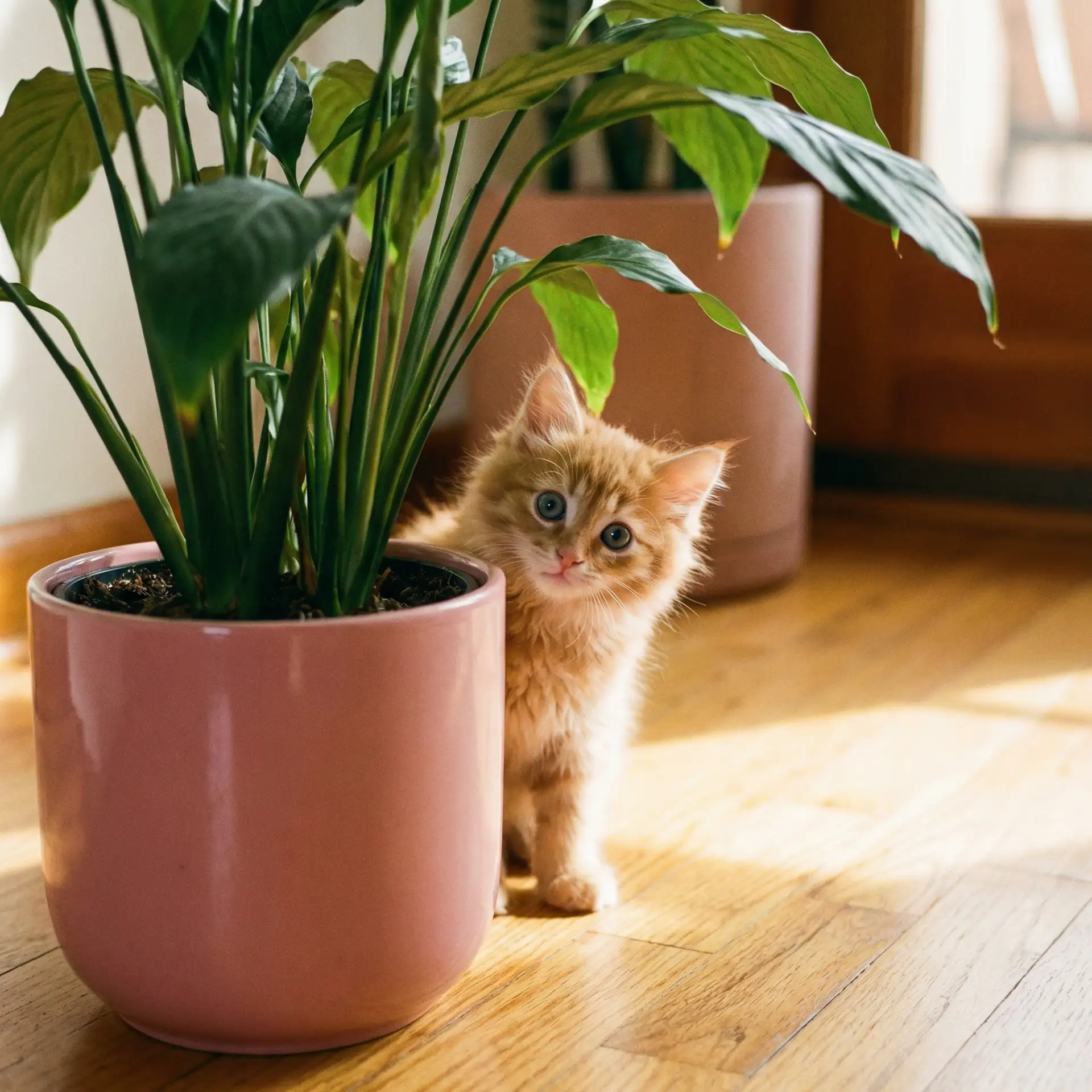 小猫从花盆后探头 - 苦瓜1313电影在线